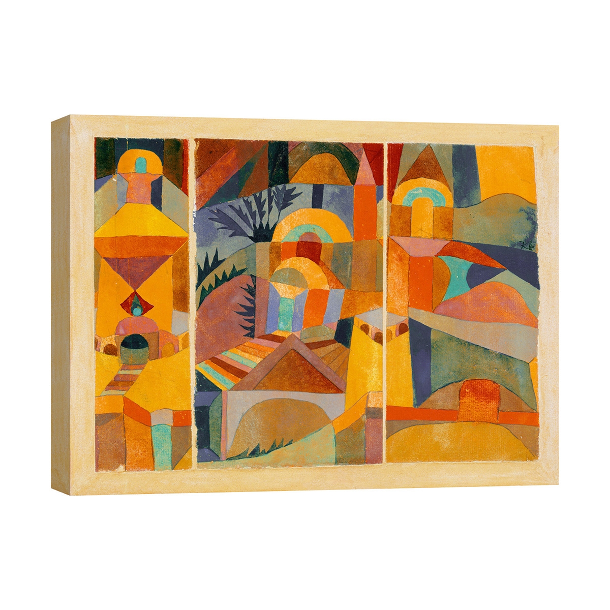 Lienzo de arte geométrico abstracto Temple Gardens Paul Klee Promoción