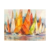 Cuadro moderno impreso en lienzo con barcos, Regata di colori Luigi Florio Oferta