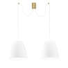 Lámpara de techo colgante dos luces metal dorado vidrio blanco Ares LS Venta