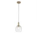 Lámpara colgante dorada con difusor de vidrio único Brandy LS Venta
