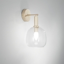 Aplique de pared en metal dorado con difusor de vidrio soplado Brandy AP Promoción
