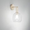 Aplique de pared en metal dorado con difusor de vidrio soplado Brandy AP Promoción
