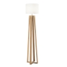 Lámpara de pie de madera natural con pantalla de tela blanca Berry PT Oferta