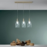 Lámpara colgante dorada de tres luces con difusores de vidrio Brandy 3LS Venta