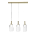 Lámpara colgante dorada de tres luces con difusores de vidrio Brandy 3LS Oferta