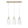 Lámpara colgante dorada de tres luces con difusores de vidrio Brandy 3LS Oferta