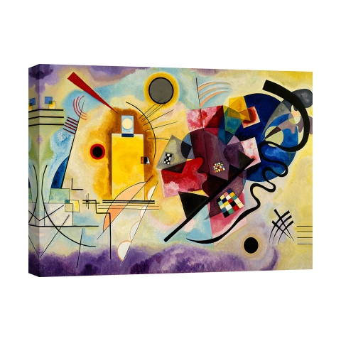 Cuadro abstracto moderno impresión en lienzo Yellow, Red & Blue Kandinsky Promoción