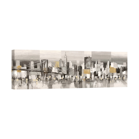 Cuadro moderno abstracto en lienzo Manhattan & Brooklyn Bridge Luigi Florio Promoción