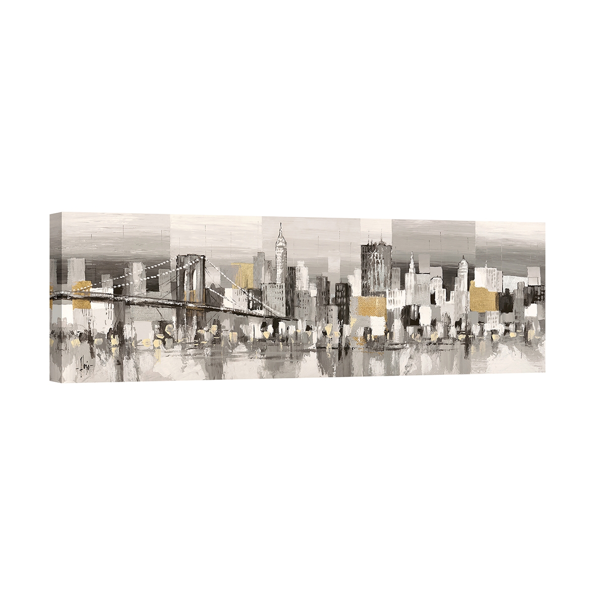 Cuadro moderno abstracto en lienzo Manhattan & Brooklyn Bridge Luigi Florio