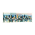 Cuadro moderno sobre lienzo paisaje urbano Manhattan Aqua Luigi Florio Promoción