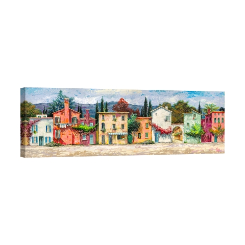 Impresión en lienzo cuadro paisaje colorido País italiano Luigi Florio Promoción
