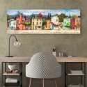 Impresión en lienzo cuadro paisaje colorido País italiano Luigi Florio Rebajas