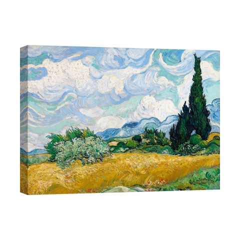 Impresión en lienzo impresionismo Campo di Grano con Cipressi van Gogh Promoción