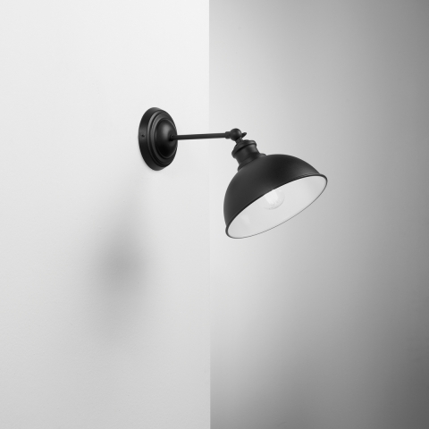 Aplique de pared de metal negro estilo vintage Charleston AP Promoción