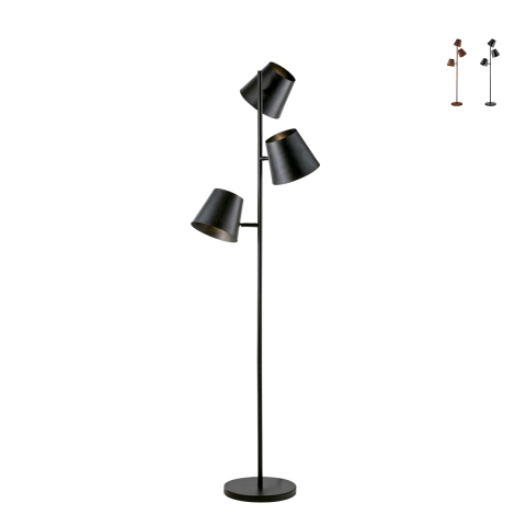 Colt LP3 lámpara de pie de metal con tres luces orientables estilo industrial Promoción