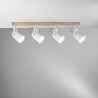 Lámpara de techo de madera y metal con riel, cuatro luces orientables Eda LS4 Promoción