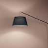 Lámpara de pie moderna curva de metal negro con pantalla de tela 180cm Enjoy Venta