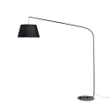 Lámpara de pie moderna curva de metal negro con pantalla de tela 180cm Enjoy Oferta