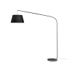 Lámpara de pie moderna curva de metal negro con pantalla de tela 180cm Enjoy Oferta