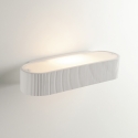 Aplique oval moderno de pared en yeso blanco pintable Gatsby Promoción