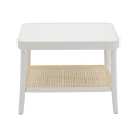 Mesa de centro cuadrada de madera lacada con estante de rejilla de Viena Thomas Descueto