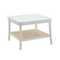 Mesa de centro cuadrada de madera lacada con estante de rejilla de Viena Thomas Rebajas