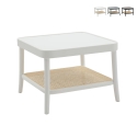 Mesa de centro cuadrada de madera lacada con estante de rejilla de Viena Thomas Promoción