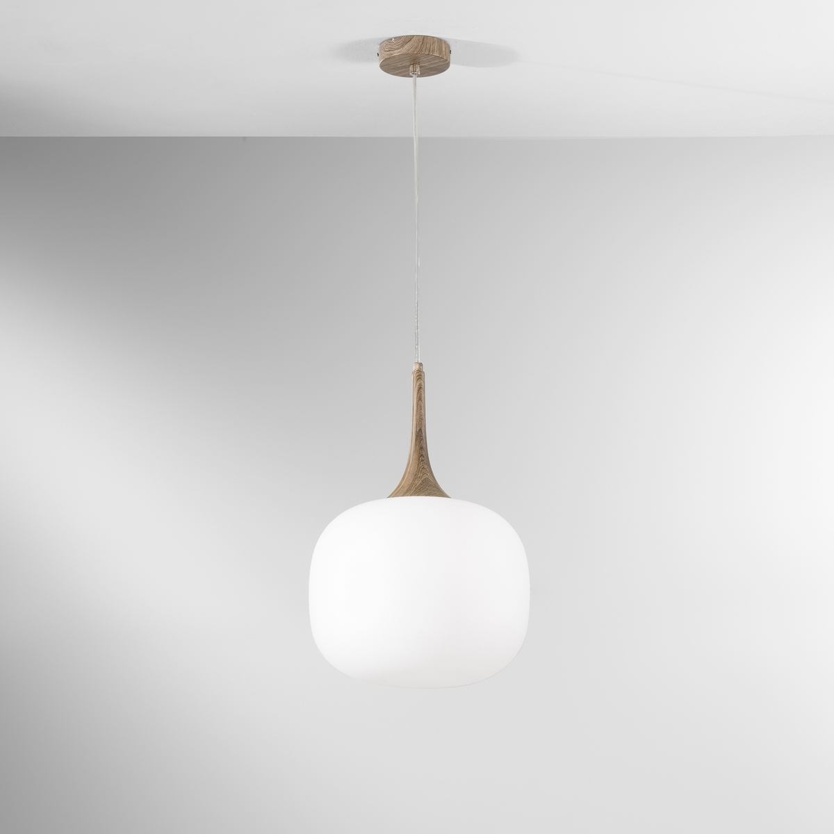 Lámpara colgante moderna con luz de vidrio opalino blanco Jaipur Promoción