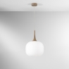 Lámpara colgante moderna con luz de vidrio opalino blanco Jaipur Promoción