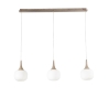 Lámpara colgante efecto madera 3 luces vidrio blanco opalino Jaipur Oferta