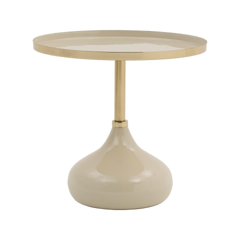 Mesa de centro redonda de diseño beige Vaskh Promoción