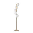 Lámpara de pie de metal dorado con 5 luces de vidrio blanco soplado Ripple Promoción