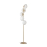 Lámpara de pie de metal dorado con 5 luces de vidrio blanco soplado Ripple Promoción