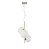Lámpara de techo en metal dorado 3 luces de vidrio blanco para sala Ripple Venta