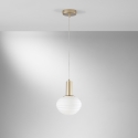 Lámpara colgante moderna dorada con luz esférica blanca Ripple Promoción
