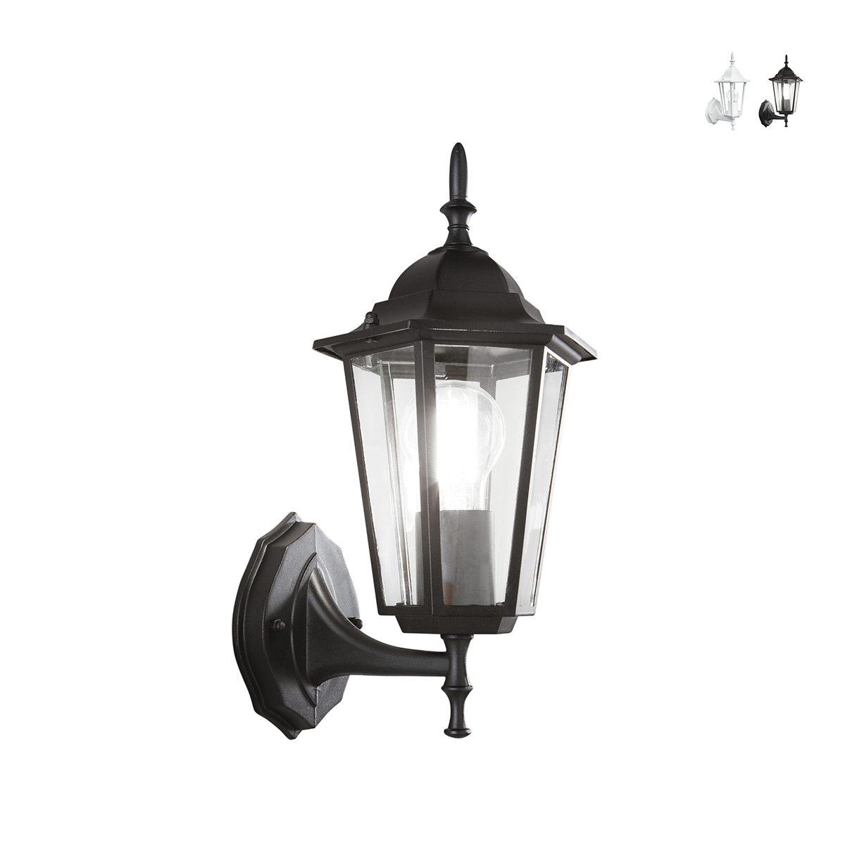 Aplique farol exterior de aluminio con difusor de vidrio Milano Promoción