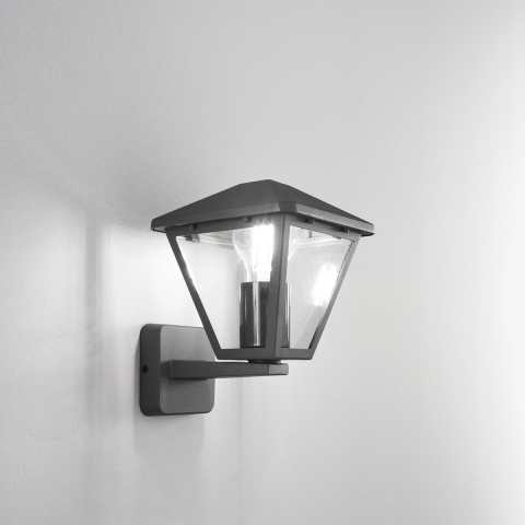 Aplique farol de jardín en aluminio con vidrio Prisma Promoción
