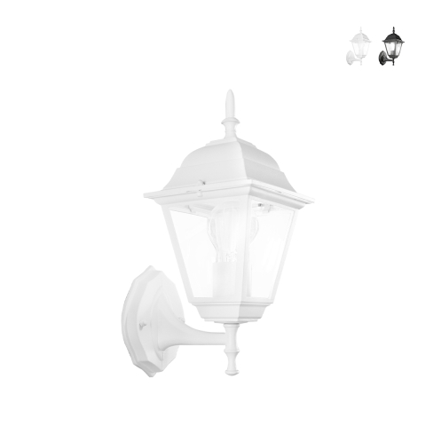 Aplique exterior farol estilo clásico aluminio vidrio Roma Uplight Promoción