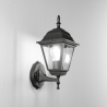 Aplique exterior farol estilo clásico aluminio vidrio Roma Uplight Rebajas