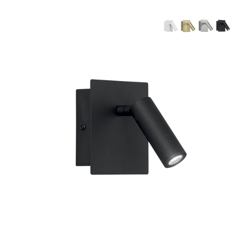 Aplique de pared de metal con luz LED orientable Dickens Promoción