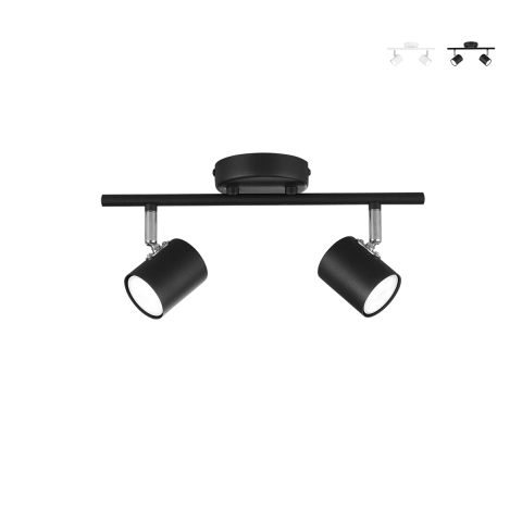 Foco de techo o pared de metal con 2 luces direccionables Zero Promoción