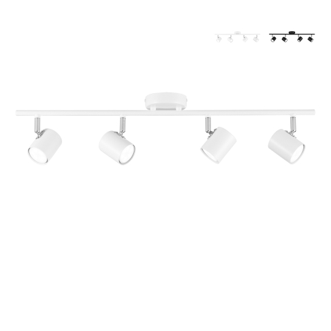 Riel de techo con 4 focos orientables Zero Promoción