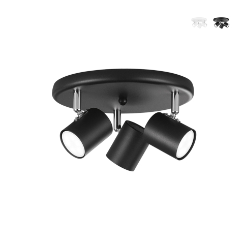 Lámpara de techo de metal con 3 focos orientables Zero Promoción