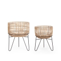 Set de 2 soportes para macetas de ratán estilo boho chic Yulian Oferta