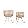 Set de 2 soportes para macetas de ratán estilo boho chic Yulian Oferta