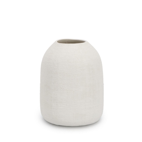 Maceta cilíndrica de cerámica blanca Ø15,8x19,5cm Papyrus Promoción