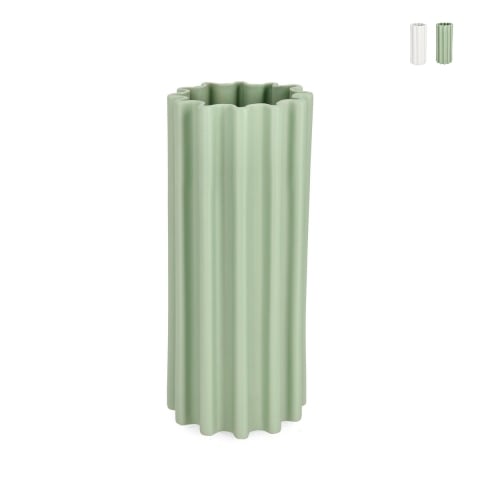 Jarrón alto para plantas y flores cilíndrico interior exterior en gres Holaf Promoción