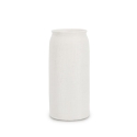 Vaso cilíndrico diseño minimalista cerámica blanca 15x32,3 Papyrus Promoción