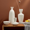Maceta decorativa para plantas y flores de interior en cerámica blanca Striped Venta