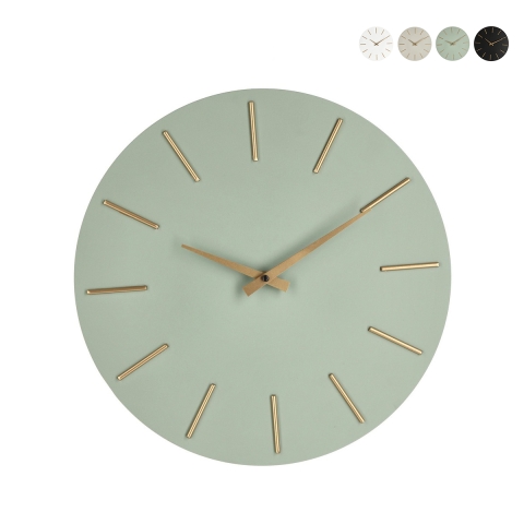 Reloj de pared minimalista diseño redondo 40 cm agujas doradas Timeline Promoción